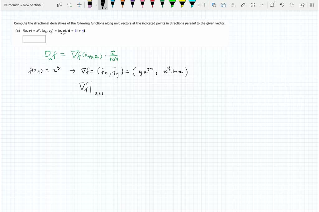 Solved Compute The Directional Derivatives Of The Following Functions