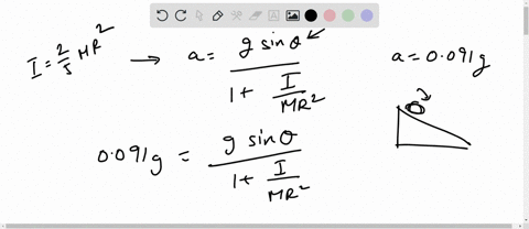 a-uniform-solid-sphere-rolls-down-an-incline-a-what-must-be-the-incline-angle-deg-if-the-linear-acceleration-of-the-center-of-the-sphere-is-to-have-a-magnitude-of-0091g-b-if-a-frictionless-b-29943