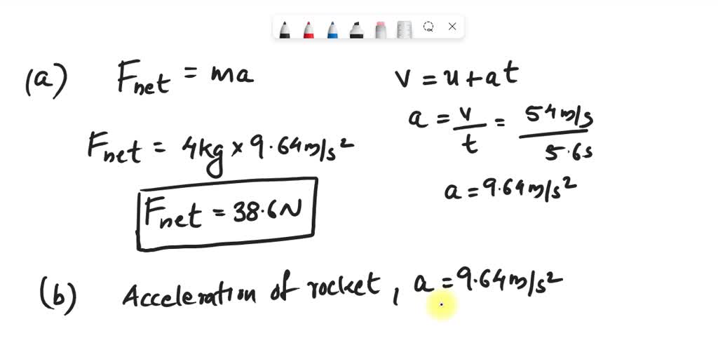 SOLVED: During take-off a 8kg model rocket, initially at rest, burns ...