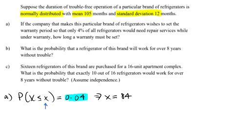 suppose-the-duration-of-trouble-free-operation-of-particular-brand-of-refrigerators-is-normally-distributed-with-mean-405-months-and-standard-deviation-12-months-if-the-company-that-makes-th-55955