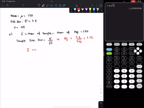 the-lengths-of-adult-males-hands-are-normally-distributed-with-a-mean-of-190-mm-and-the-standard-deviation-is-74-mm-suppose-that-44-individuals-are-randomly-chosen-round-all-answers-to-4-whe-99476
