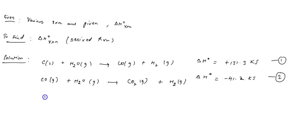 SOLVED: Use the standard reaction enthalpies given below to determine