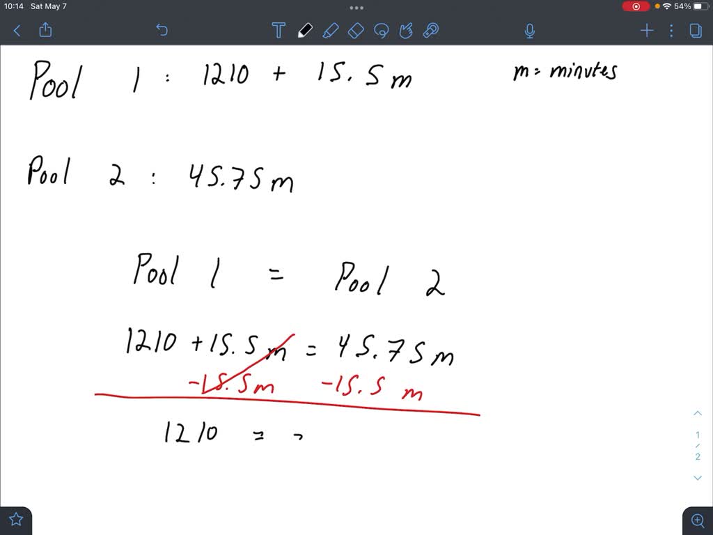 SOLVED Two pools are being filled with water. To start, the first pool