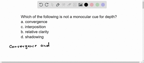 which-of-the-following-is-not-a-monocular-cue-for-depth-a-convergence-c-interposition-b-relative-cla-76507