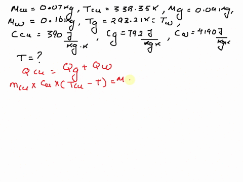 a-copper-slug-of-mass-007-in-kg-is-heated-in-an-oven-to-a-temperature-of-33835-in-k-the-slug-is-then-dropped-into-a-009-kg-glass-beaker-containing-a-mass-of-016-kg-of-water-the-beaker-and-wa-58265