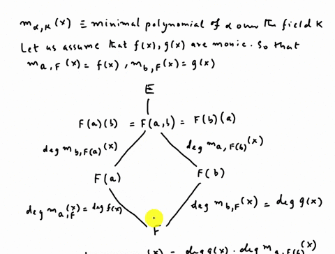 problem-let-fxand-gxbe-irreducible-polynomials-over-a-field-fand-let-a-and-b-belong-to-some-extension-e-of-fif-a-is-a-zero-of-fx-and-b-is-a-zero-of-gx-show-that-f-x-is-irreducible-over-fb-if-83175