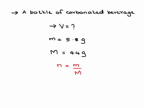 problem-l-a-100-l-bottle-of-carbonated-beverage-contains-580-g-of-carbon-dioxide-dissolved-in-it-if-the-evaporating-cirbon-dioxide-is-trapped-in-cylinder-at-100-atm-and-220c-what-volume-does-08416