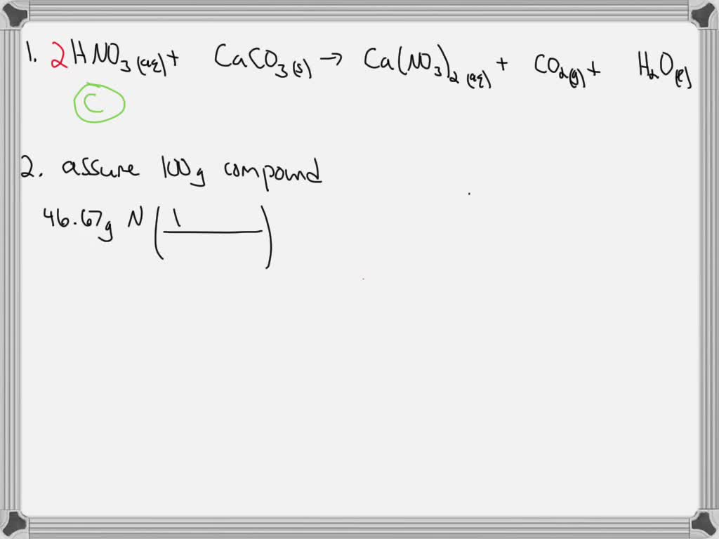 solved-the-reaction-of-nitric-acid-with-calcium-carbonate-produces