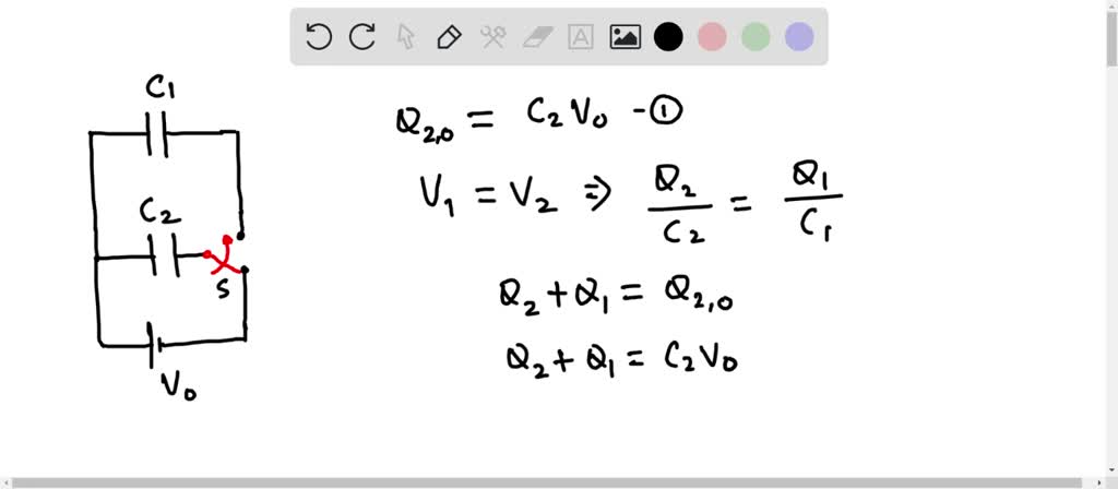 SOLVED: The switch in Fig: 24 is connected downward so that capacitor ...