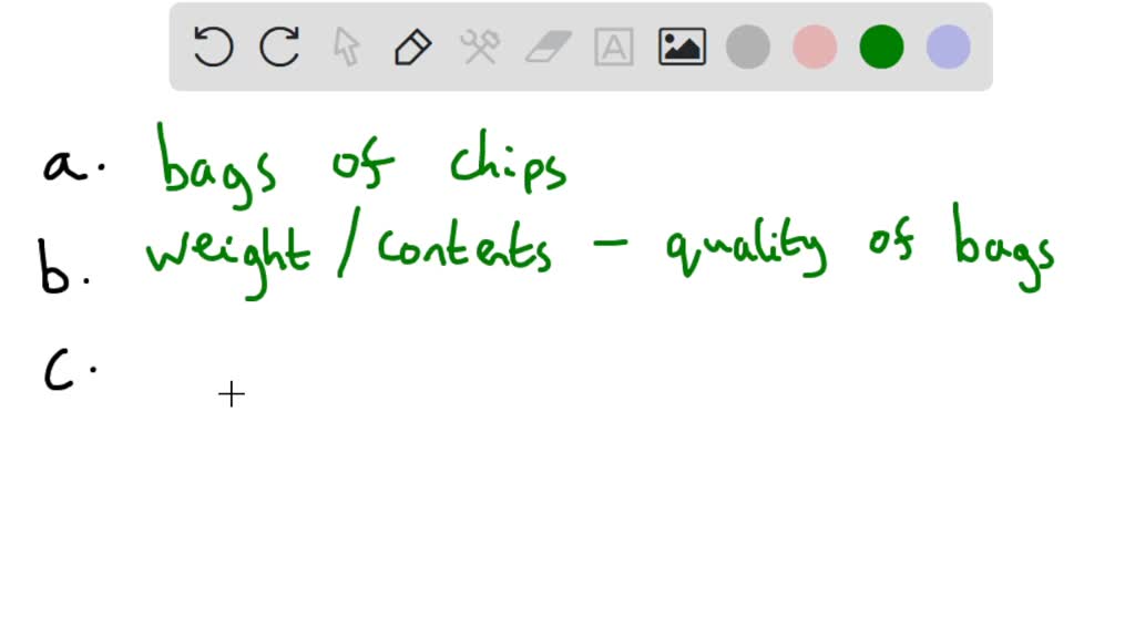 SOLVED A company packaging snack foods maintains quality control by