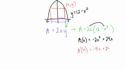 a-rectangle-has-its-base-on-the-x-axis-and-its-upper-two-vertices-on-the-parabola-y12x2-what-is-the-largest-area-that-the-rectangle-can-have-90282