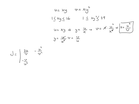 point-compute-the-area-of-the-region-bounded-by-xy-1xy-16-xy-1xy-49-in-the-first-quadrant-of-the-xy-plane-a-graph-the-region-d_-b-using-the-non-linear-change-of-variables-u-xy-and-v-xy-find-77791