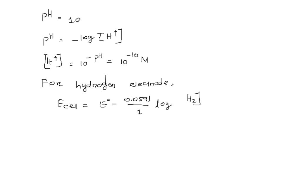 Calculate the potential of hydrogen electrode in contact with a