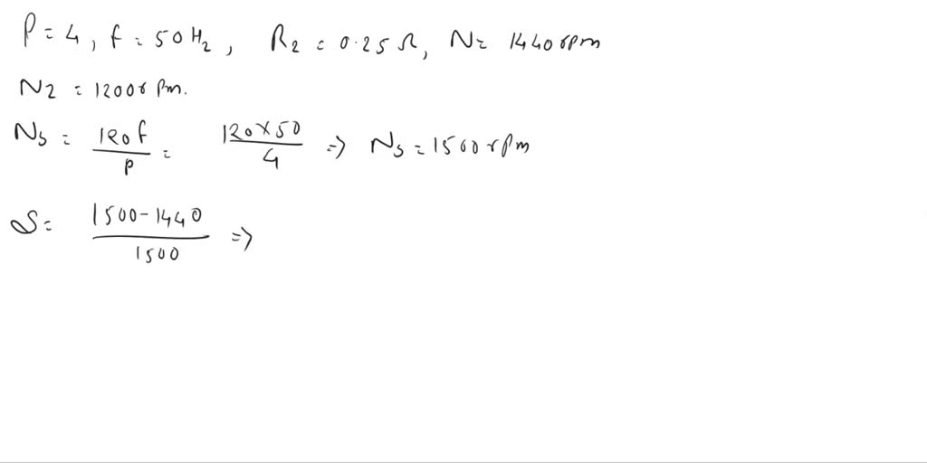 SOLVED: The rotor of a 4 pole, 50 Hz, slip ring induction motor has a ...