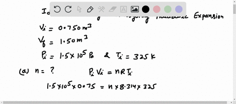 an-ideal-diatomic-gas-expands-adiabatically-from-0750-m3-to-150-m3-if-the-initial-pressure-and-temperature-are-150-x-105-pa-and-325-k-respectively-find-a-the-number-of-moles-in-the-gas-b-the-34073