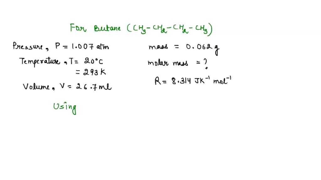 SOLVED A 9.62 g sample of butane (formula C4H10), is mixed with 134.65 atm of O2 in a 4.61×101