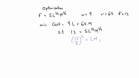 the-production-function-is-f-l-m-5l12m12-where-l-is-the-number-of-units-of-labor-and-m-is-the-number-of-machines-if-the-amounts-of-both-factors-can-be-varied-and-if-the-cost-of-labor-is-rs-9-per-unit-