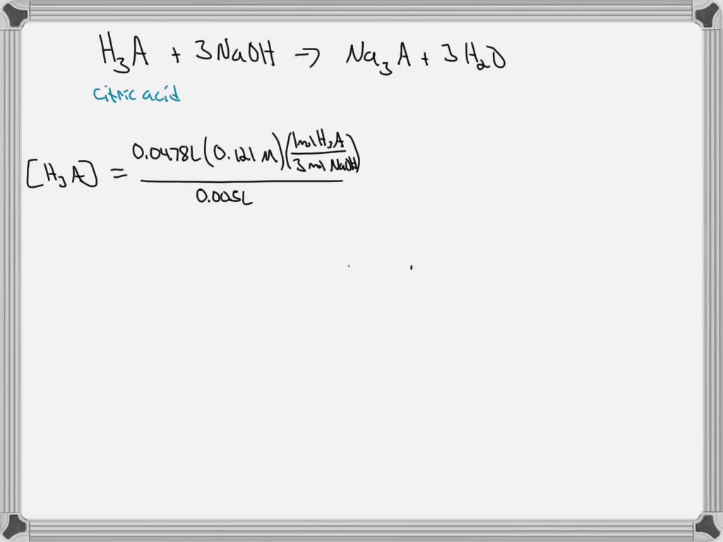 In a titration using 5.00 mL sample of lemon juice (containing the