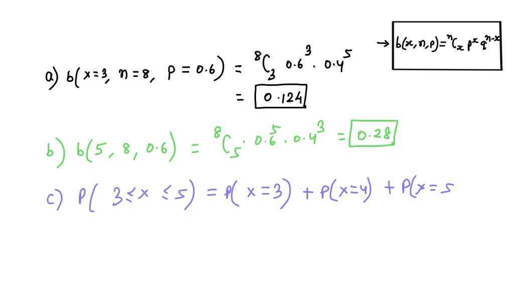 SOLVED: Compute the following binomial probabilities directly from the ...