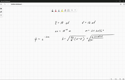 ja-10-ev-electron-is-incident-upon-step-potential-barrier-of-12-ev-by-how-much-will-the-wave-function-and-the-probability-density-of-the-electron-de-crease-a-after-penetrating-01-nm-into-the-84414