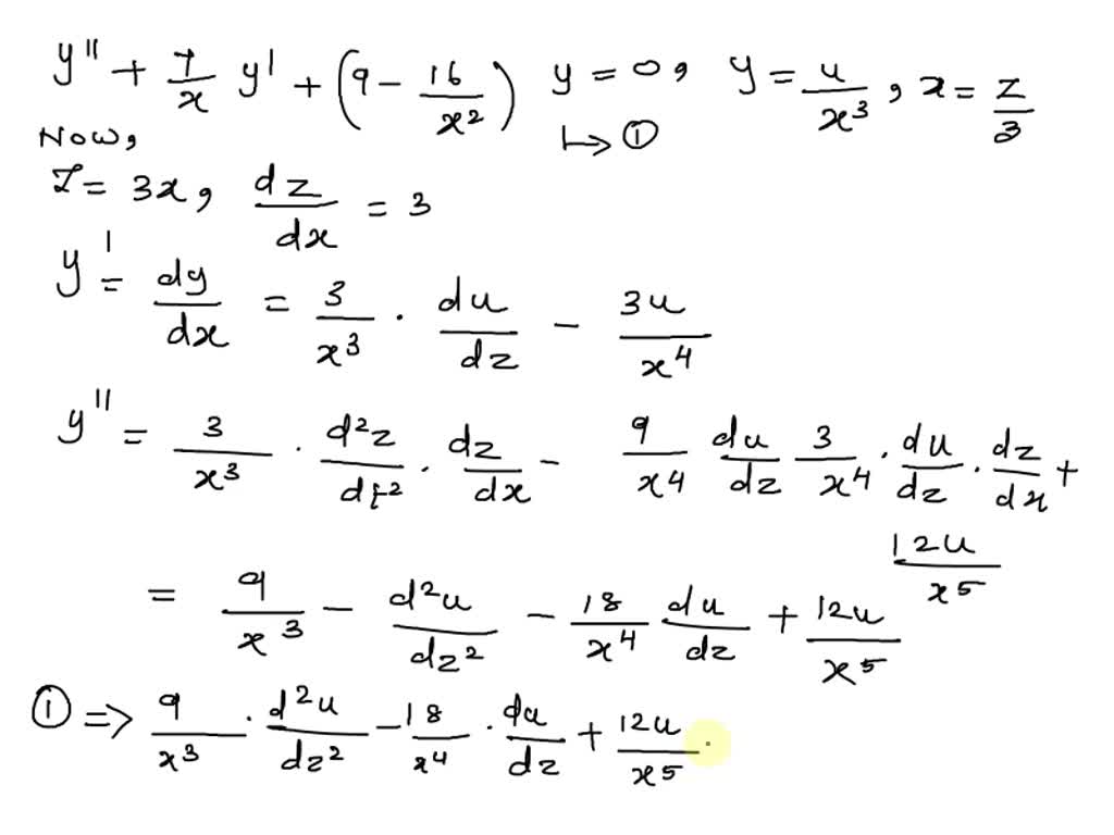 SOLVED Convert the following differential equation to a Bessel