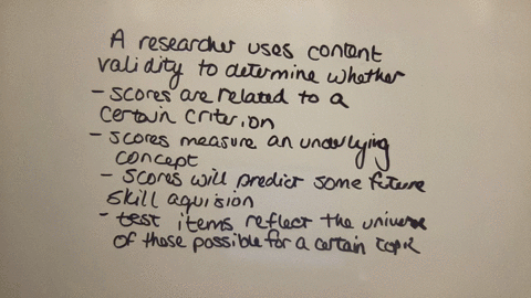 a-researcher-uses-content-validity-to-determine-whether-group-of-answer-choices-scores-are-related-to-a-certain-criterion-scores-measure-an-underlying-concept-scores-will-predict-some-future-skill-acq