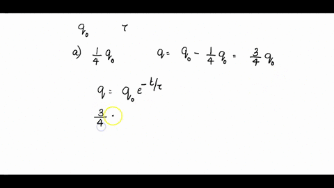 a-capacitor-with-initial-charge-qo-is-discharged-through-a-resistor-what-multiple-of-the-time-constant-gives-the-time-the-capacitor-takes-to-lose-a-the-first-14-th-ofits-charge-and-b34-th-of-23544