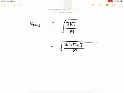 suppose-that-the-rootmeansquare-velocity-vrmsvrms-of-carbon-dioxide-molecules-molecular-mass-is-equal-to-440-gmol440-gmol-in-a-flame-is-found-to-be-1270-ms1270-ms-what-temperature-tt-does-th-83014