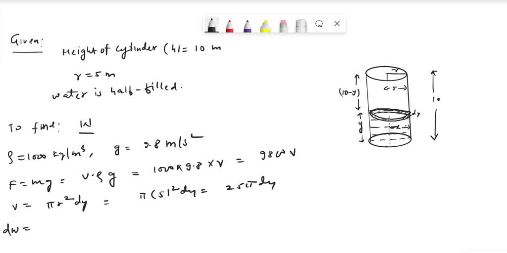 A Cylindrical Tank With A Depth Of 10 M And A Radius Of 5 M Is Half ...