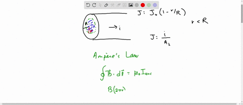 a-wire-of-circular-cross-section-carries-current-density-that-is-not-uniform-but-varies-with-distance-from-the-center-as-jrj01-rr2-for-radius-r-in-the-range-0-r-r-here-j0-is-a-constant-with-23446