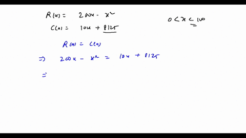 the-revenue-function-rx-and-the-cost-function-cx-for-a-particular-product-are-given-these-functions-are-valid-only-for-the-specified-range-of-values-find-the-number-of-units-that-must-be-pro-60634