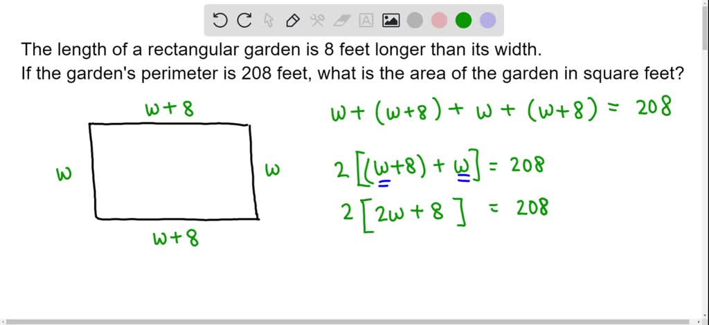 solved-10-the-length-of-a-rectangular-garden-is-8-feet-longer-than