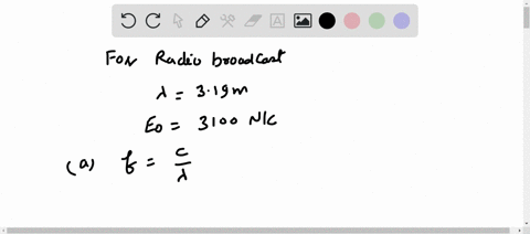 a-radio-broadcasts-at-a-wavelength-of-319-m-near-the-broadcast-tower-the-electric-field-amplitude-is-3100-nc-calculate-the-frequency-hz-calculate-the-wave-number-radm-calculate-the-magnetic-86228