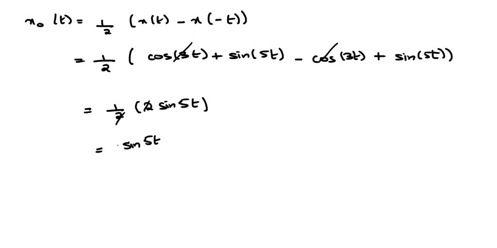 SOLVED Find the even and odd part of each of the following signals (a