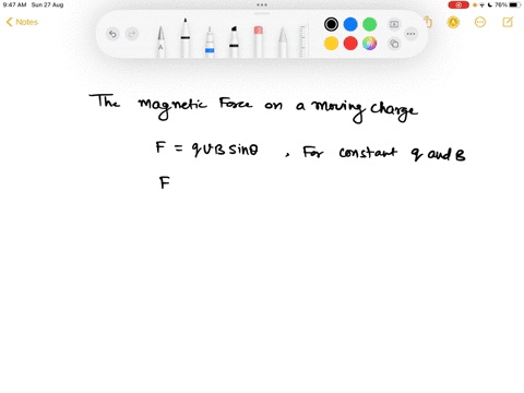 3a-charged-particle-moving-through-a-magnetic-field-at-right-angles-to-the-field-with-a-speed-of-267-ms-experiences-a-magnetic-force-of-218-10-4-n-determine-the-magnetic-force-on-an-identica-92656