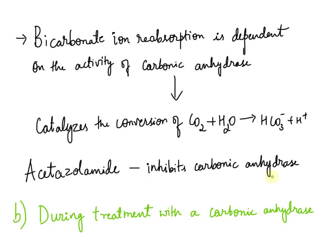 SOLVED: Proximal tubule bicarbonate ion reabsorption is inhibited in ...