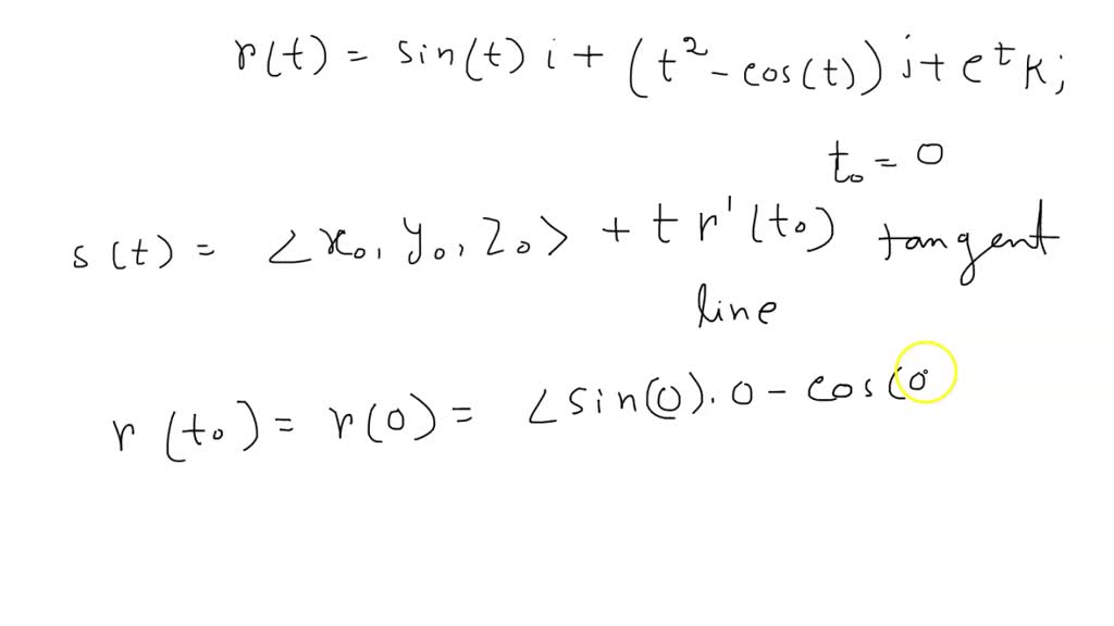 SOLVED: Find the parametric equation for the tangent line to the curve ...