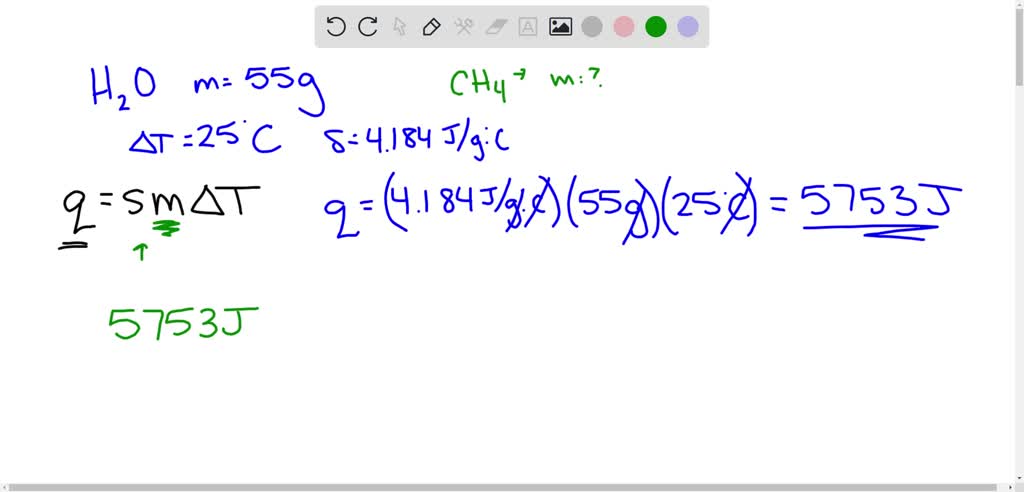 SOLVED: What minimum mass of CH4 is required to heat 80.00g of water by ...