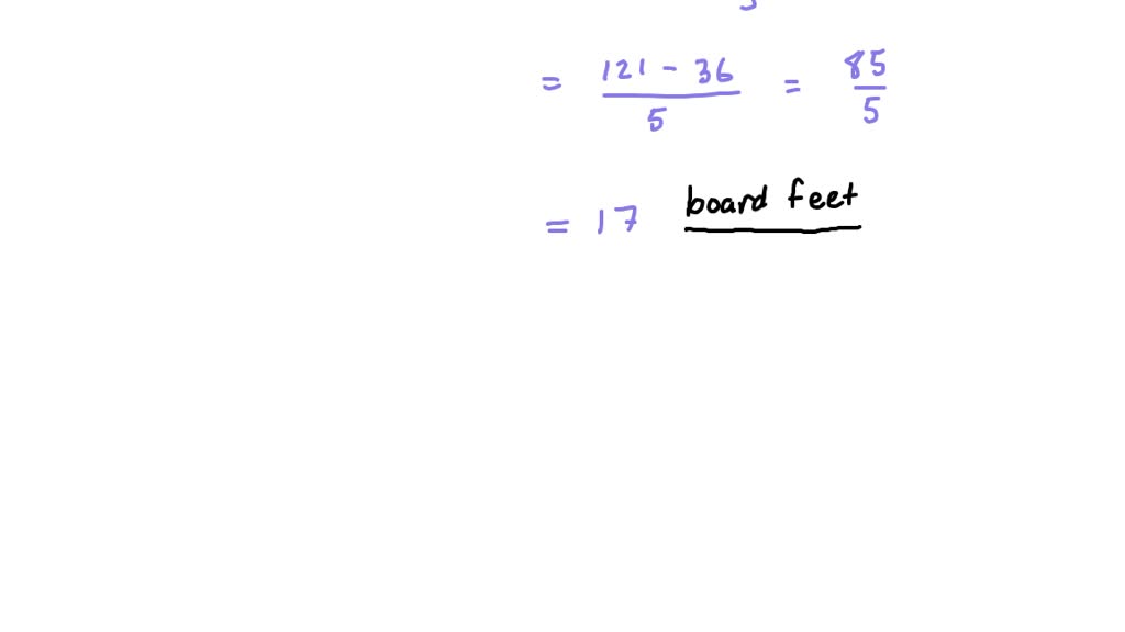 Solved doyle log rule the volume v measured in board feet of 16 foot