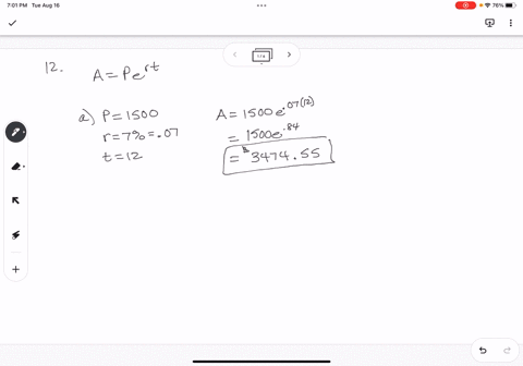 12-if-an-investment-is-made-of-a-principal-initial-amount-p-at-an-annual-interest-rate-of-as-a-decimal-assuming-the-interest-is-compounded-continuously-the-final-amount-a-of-the-investment-a-71992