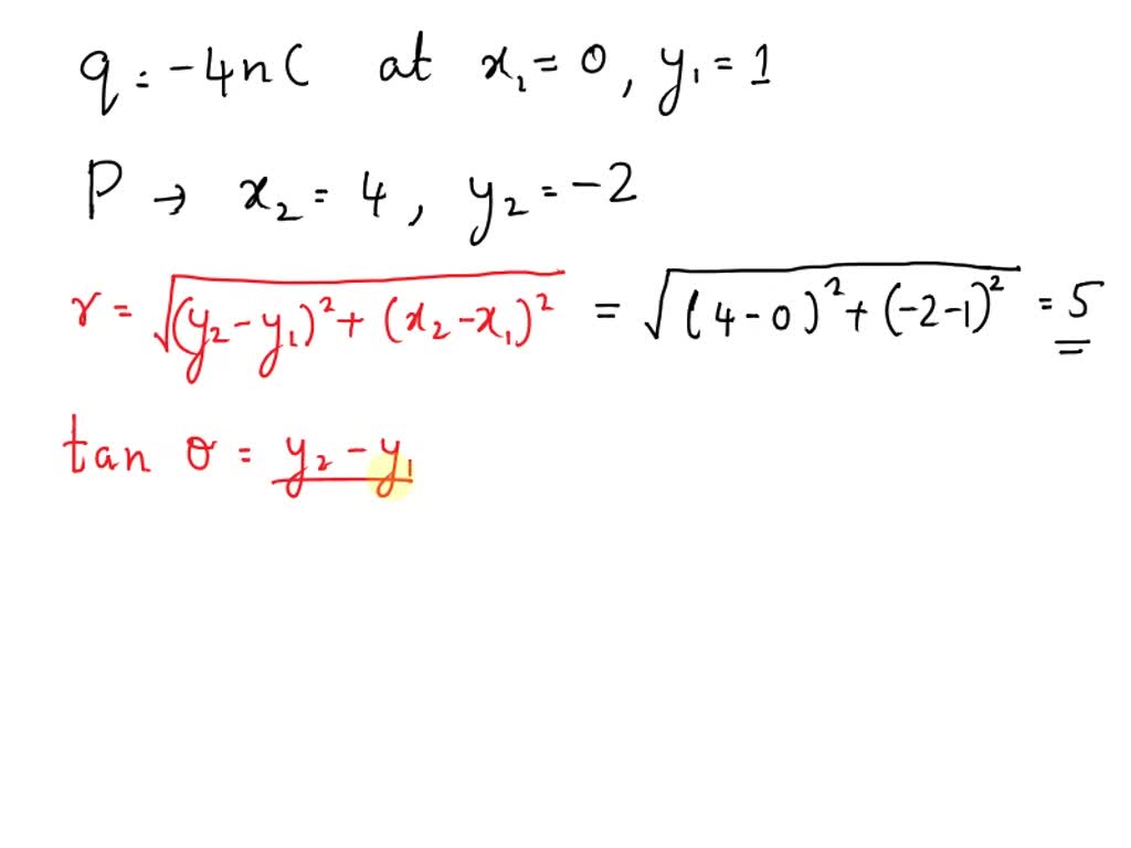 SOLVED: charge of -4.00 nC is located at (0, 1.00) m What is the x ...