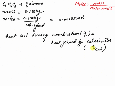 a-01964-g-sample-of-quinone-c6h4o2-is-burned-in-a-bomb-calorimeter-that-has-a-heat-capacity-of-156-kjc-the-temperature-of-the-calorimeter-increases-by-32c-calculate-the-energy-of-combustion-94166