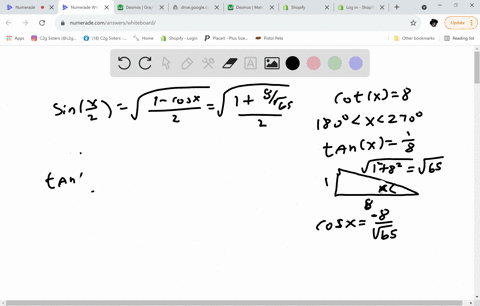 find-sinx2-cosx2-and-tanx2-from-the-given-information-cotx-8-180-x-270-sinx2-cosx2-tanx2-06992