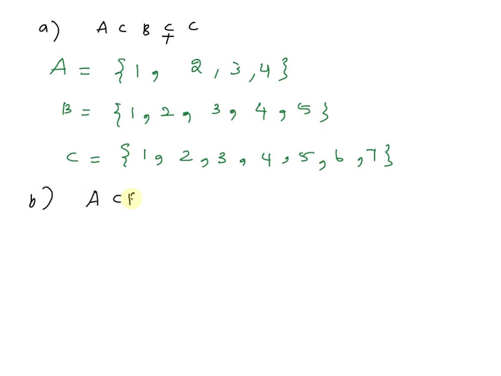 SOLVED: Give An Example Of Two Sets A And B Such That A ∈ B And A ⊆ B ...