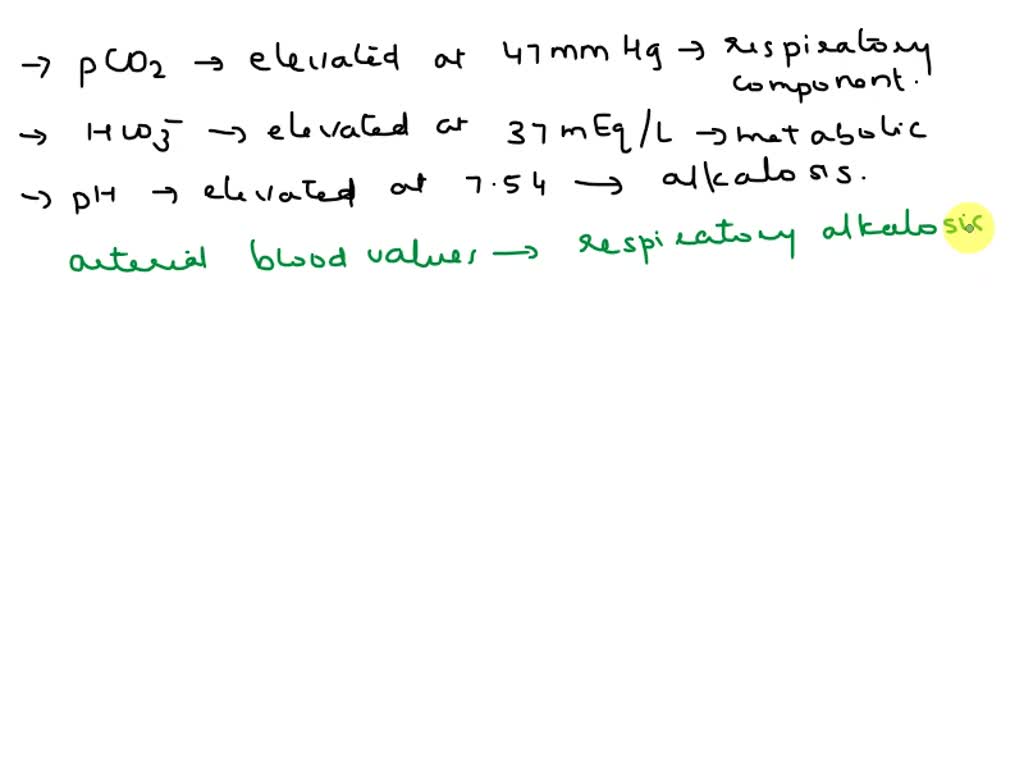 SOLVED Your patient presents with the following arterial blood values