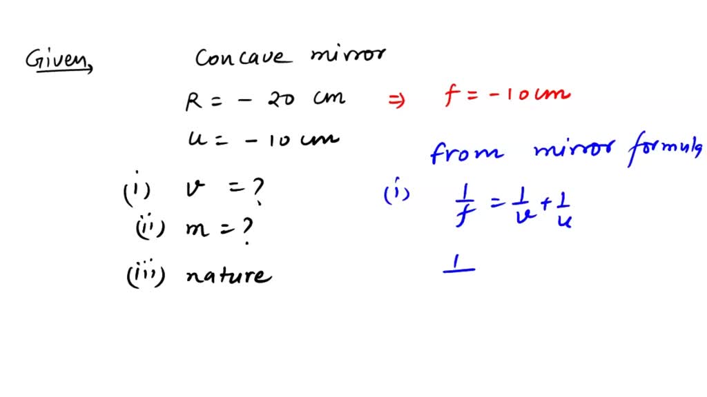 SOLVED An object is placed in front of a concave mirror of radius of