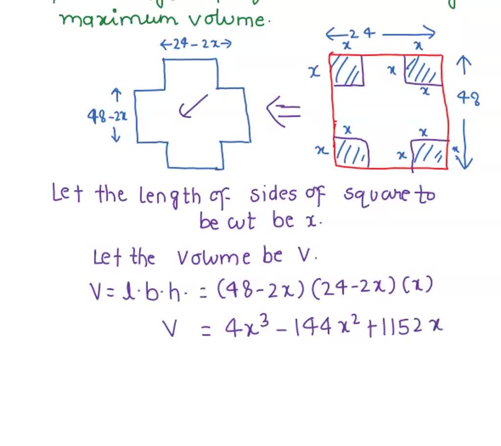 SOLVED An opentop box is to be made from a 24inch by 48inch piece