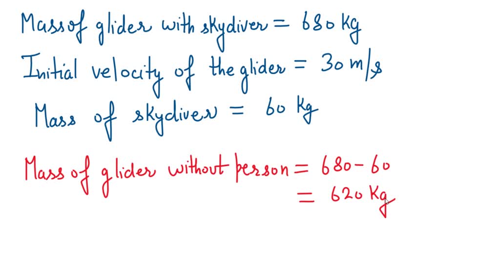 solved-a-10-m-long-glider-with-a-mass-of-680-kg-including-the