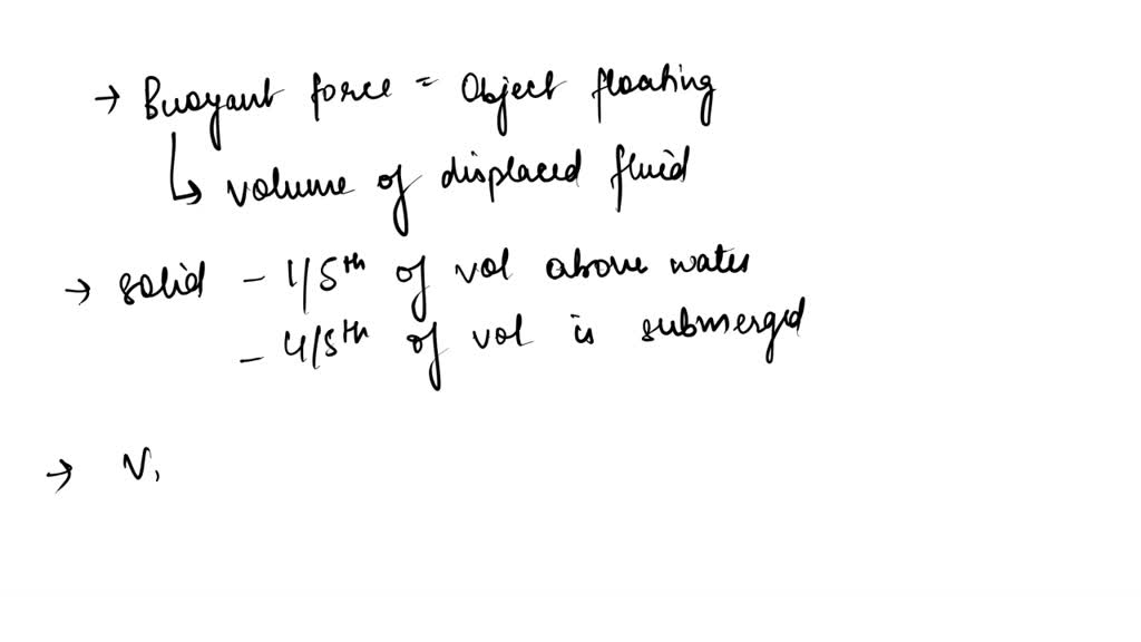 SOLVED A solid floats with 1/5th of its volume above water. Find