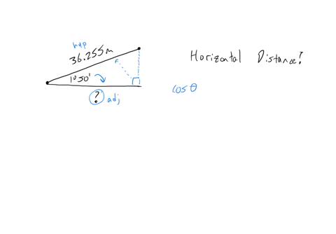 the-slope-measurement-between-two-points-is-36255-m-and-the-slope-angle-is-1-50-compute-the-horizontal-distance-97198
